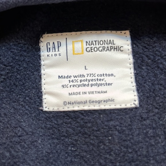 Gap National Geographic Grizzly Bear Crewneck Kids Sweatshirt Size L - Picture 7 of 9
